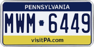 PA license plate MWM6449