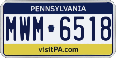 PA license plate MWM6518