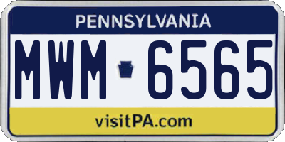 PA license plate MWM6565