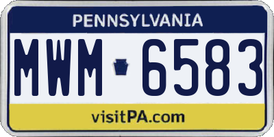 PA license plate MWM6583