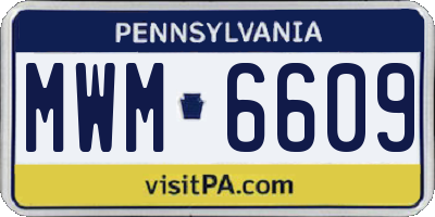 PA license plate MWM6609