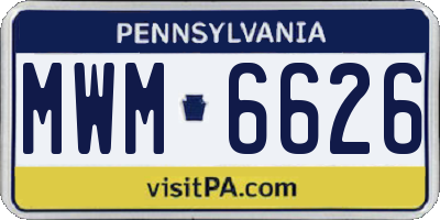 PA license plate MWM6626