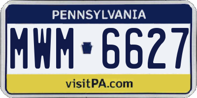 PA license plate MWM6627