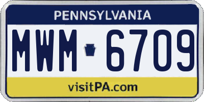 PA license plate MWM6709
