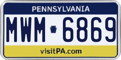 PA license plate MWM6869