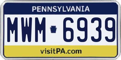 PA license plate MWM6939