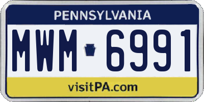 PA license plate MWM6991