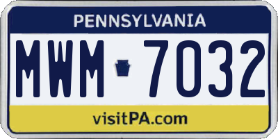 PA license plate MWM7032