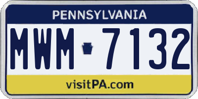 PA license plate MWM7132