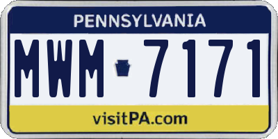 PA license plate MWM7171