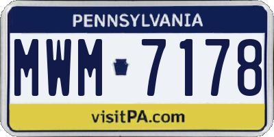 PA license plate MWM7178