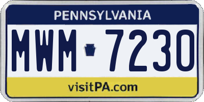 PA license plate MWM7230