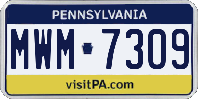 PA license plate MWM7309