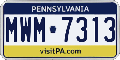 PA license plate MWM7313