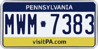 PA license plate MWM7383