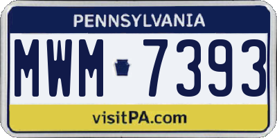 PA license plate MWM7393