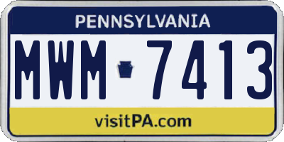 PA license plate MWM7413