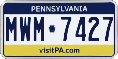 PA license plate MWM7427