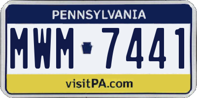 PA license plate MWM7441