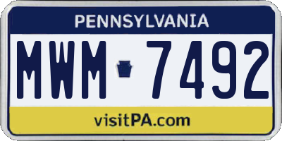 PA license plate MWM7492