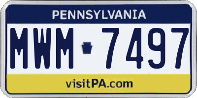 PA license plate MWM7497