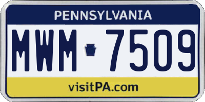 PA license plate MWM7509