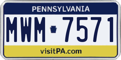 PA license plate MWM7571