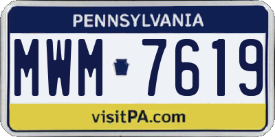 PA license plate MWM7619
