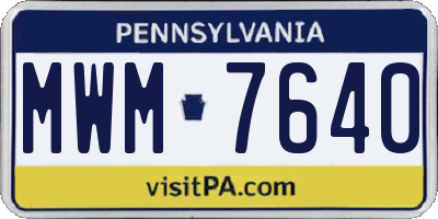 PA license plate MWM7640