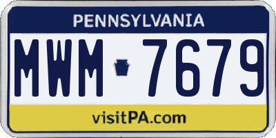 PA license plate MWM7679
