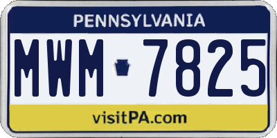 PA license plate MWM7825