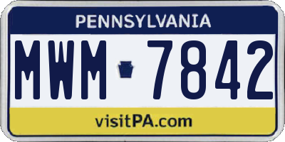 PA license plate MWM7842