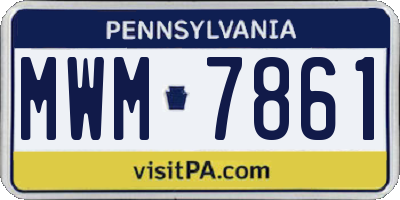 PA license plate MWM7861