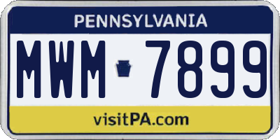 PA license plate MWM7899