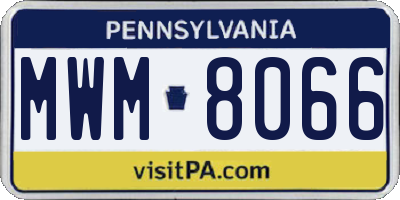 PA license plate MWM8066