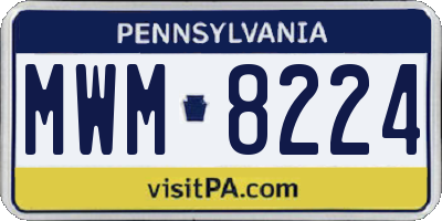 PA license plate MWM8224