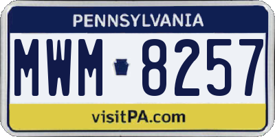 PA license plate MWM8257