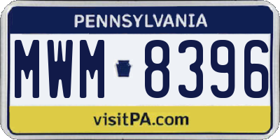 PA license plate MWM8396