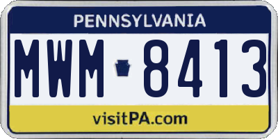 PA license plate MWM8413