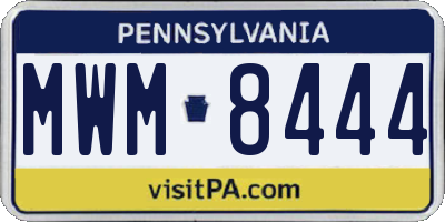 PA license plate MWM8444