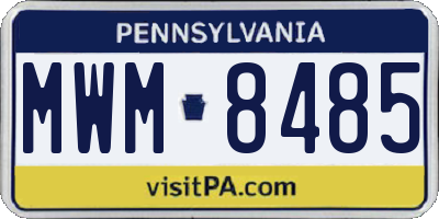 PA license plate MWM8485