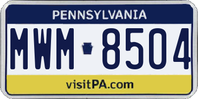 PA license plate MWM8504