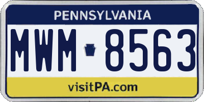 PA license plate MWM8563