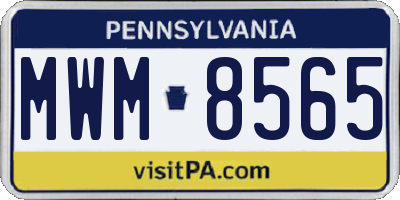 PA license plate MWM8565