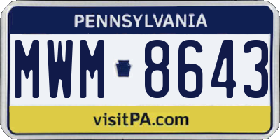 PA license plate MWM8643