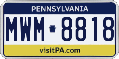PA license plate MWM8818