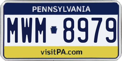 PA license plate MWM8979