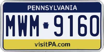 PA license plate MWM9160