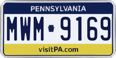 PA license plate MWM9169