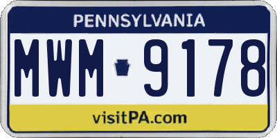 PA license plate MWM9178